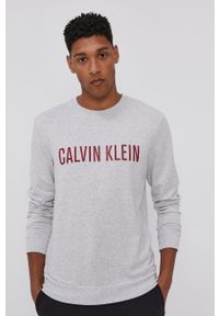 Calvin Klein Underwear Bluza piżamowa męska kolor szary z nadrukiem. Kolor: szary. Materiał: dzianina. Wzór: nadruk