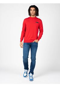 Plein Sport Sweter | MLPS90352 | Mężczyzna | Czerwony. Okazja: na co dzień. Kolor: czerwony. Materiał: wełna. Styl: sportowy