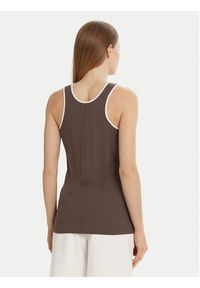 Max Mara Leisure Top Sax 2516941027 Brązowy Slim Fit. Kolor: brązowy. Materiał: bawełna