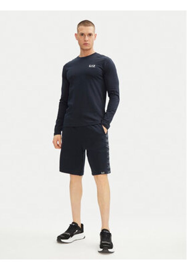 EA7 Emporio Armani T-Shirt 8NPT28 PJVQZ 1562 Granatowy Regular Fit. Kolor: niebieski. Materiał: bawełna