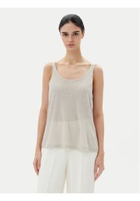 only - ONLY Top Frida 15194667 Beżowy Regular Fit. Kolor: beżowy. Materiał: wiskoza
