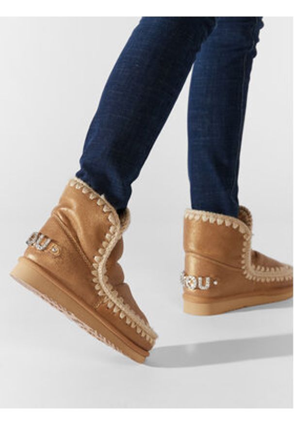 Mou Śniegowce Eskimo18 FW101036B Brązowy. Kolor: brązowy. Materiał: skóra, zamsz