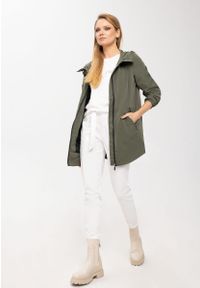 Volcano - Klasyczna dłuższa kurtka damska J- VELA. Okazja: na co dzień. Materiał: poliester, włókno. Długość rękawa: bez rękawów. Długość: długie. Styl: klasyczny #1