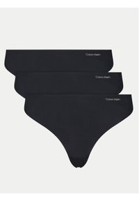 Calvin Klein Underwear Komplet 3 par stringów 000QD3558E Czarny. Kolor: czarny. Materiał: syntetyk