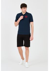 La Martina - LA MARTINA Granatowe męskie polo z dużym czerwonym logo, Rozmiar L. Typ kołnierza: polo. Kolor: niebieski #9