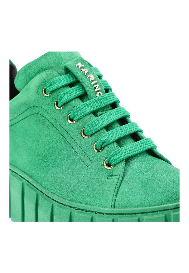 Zielone Półbuty Karino Wygodne Skórzane Buty Damskie. Okazja: na co dzień. Kolor: zielony. Materiał: skóra. Szerokość cholewki: normalna. Obcas: na obcasie. Styl: casual. Wysokość obcasa: średni