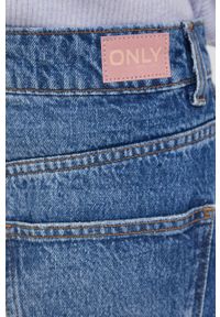 only - Only spódnica jeansowa mini prosta. Okazja: na co dzień. Stan: podwyższony. Kolor: niebieski. Materiał: jeans. Styl: casual