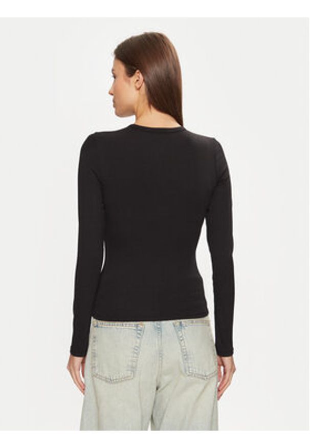 Tommy Jeans Bluzka DW0DW20178 Czarny Slim Fit. Kolor: czarny. Materiał: bawełna