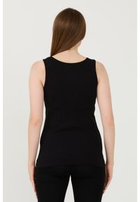 Guess - GUESS Czarny damski top Logo Tank, Rozmiar M. Kolor: czarny