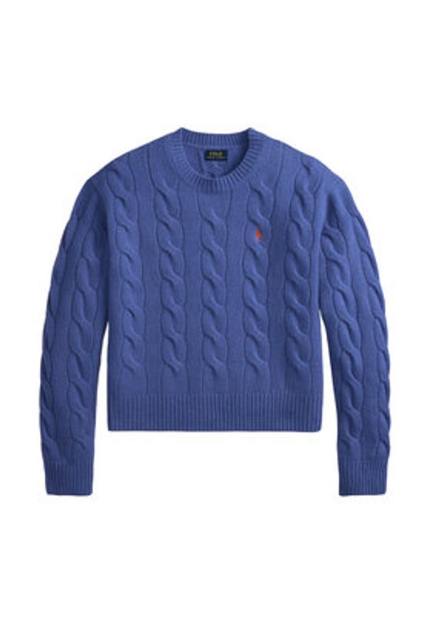 Polo Ralph Lauren Sweter 211A91216004 Niebieski Straight Fit. Typ kołnierza: polo. Kolor: niebieski. Materiał: wełna
