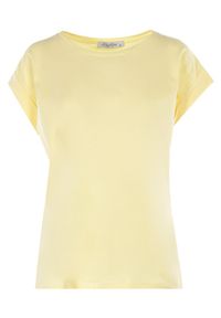 Born2be - Żółty T-shirt Kisenia. Kolor: żółty. Materiał: materiał, bawełna, tkanina. Długość: krótkie #3