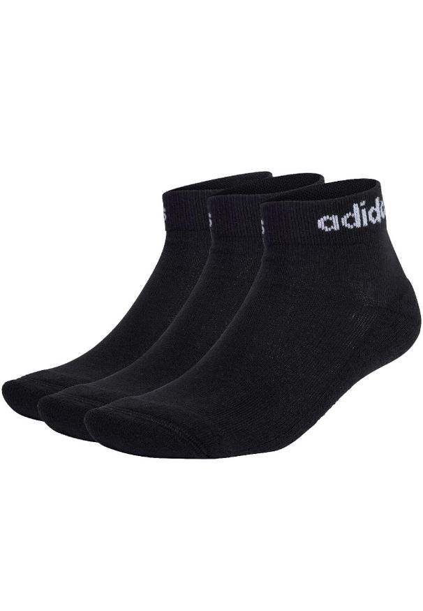 Adidas - Skarpety adidas Linear Ankle Socks Cushioned Socks 3P. Kolor: biały, czarny, wielokolorowy. Sport: turystyka piesza