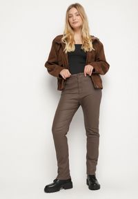 Born2be - Brązowe Spodnie Skinny Gasi. Kolekcja: plus size. Kolor: brązowy #3
