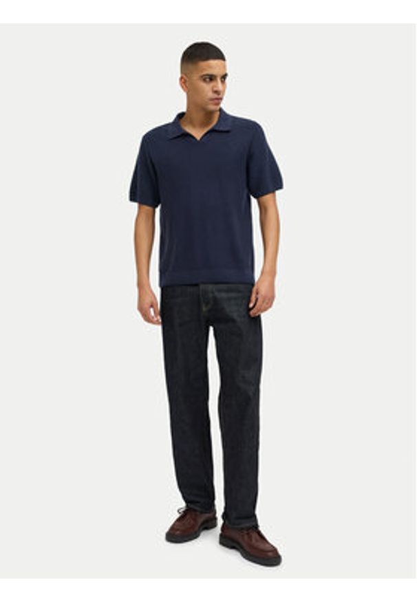 Jack & Jones Polo Ceaston 12273012 Granatowy Regular Fit. Typ kołnierza: polo. Kolor: niebieski. Materiał: bawełna