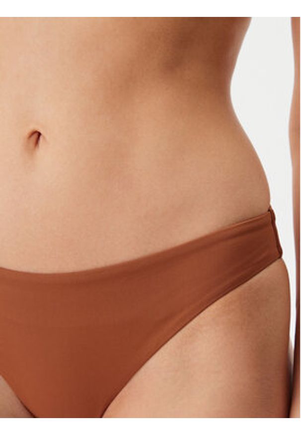 Calvin Klein Swimwear Dół od bikini KW0KW02705 Brązowy. Kolor: brązowy. Materiał: syntetyk