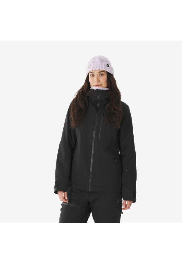 WEDZE - Kurtka narciarska i snowboardowa damska Quechua 500 AM. Kolor: czarny. Materiał: materiał. Sezon: zima. Sport: snowboard, narciarstwo