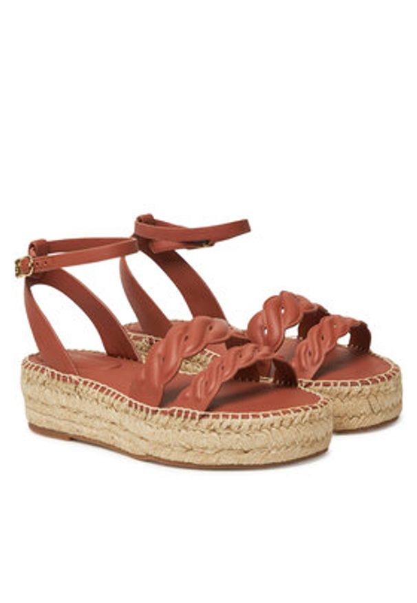 TOMMY HILFIGER - Tommy Hilfiger Espadryle FW0FW08496 Brązowy. Kolor: brązowy. Materiał: skóra