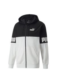 Bluza z kapturem z pełnym zamkiem błyskawicznym Puma Power Colorblock TR. Typ kołnierza: kaptur. Kolor: biały. Sport: fitness #1