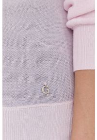 Guess sweter z domieszką jedwabiu damski kolor różowy lekki. Kolor: różowy. Materiał: jedwab #2