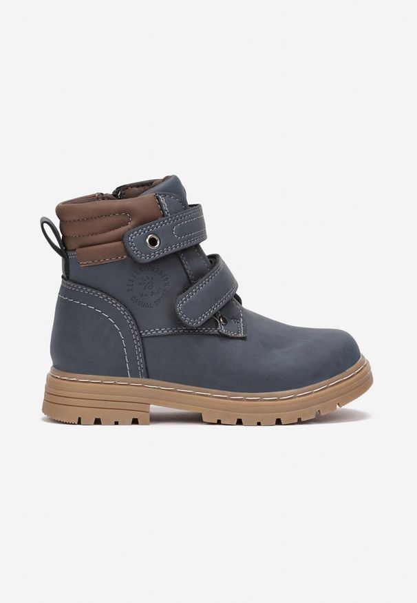 Born2be - Granatowe Botki Traperki Mocno Ocieplone Phive. Okazja: na spacer, na uczelnię, na co dzień. Zapięcie: rzepy. Kolor: niebieski. Materiał: jeans, futro. Sezon: zima. Styl: casual, elegancki