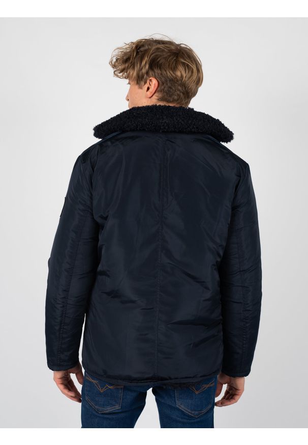Guess Kurtka "Reversible" | M1BL56WEA80 | Mężczyzna | Granatowy. Okazja: na co dzień. Kolor: niebieski. Materiał: poliester. Wzór: aplikacja. Styl: casual