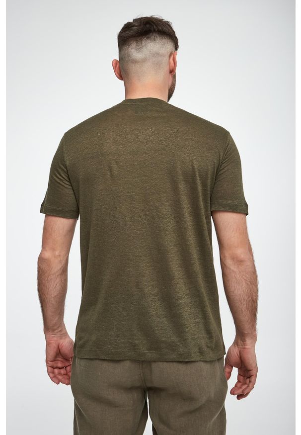 Aeronautica Militare - T-shirt męski lniany AERONAUTICA MILITARE. Materiał: len