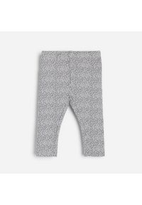 Reserved - Bawełniane legginsy w kropki - Szary. Kolor: szary. Materiał: bawełna. Wzór: kropki #1