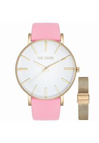 Zegarek damski Paul Lorens JULIE bt skórzany pasek różowy + siatka mesh. Kolor: różowy. Materiał: skóra, mesh #1