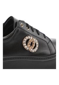 Czarne Sneakersy Lamanti Damskie Stylowe Obuwie. Nosek buta: okrągły. Kolor: czarny. Materiał: skóra. Obcas: na płaskiej podeszwie. Sport: turystyka piesza #7