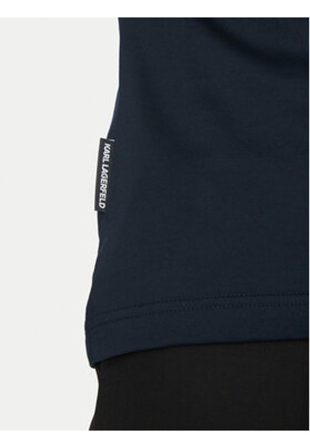 Karl Lagerfeld - KARL LAGERFELD Polo 745007 552200 Granatowy Regular Fit. Typ kołnierza: polo. Kolor: niebieski. Materiał: bawełna