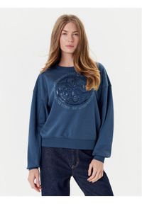 Guess Bluza W5YQ07 KB681 Granatowy Regular Fit. Kolor: niebieski. Materiał: bawełna