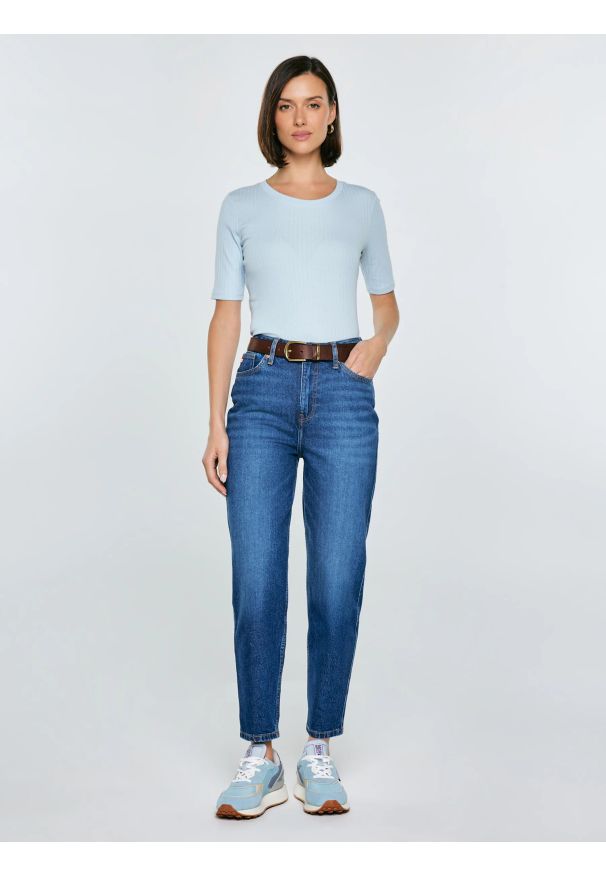 Big-Star - Sneakersy damskie ze skóry naturalnej zamszowej niebieskie RR274997 400. Nosek buta: okrągły. Zapięcie: sznurówki. Kolor: niebieski. Materiał: zamsz, skóra