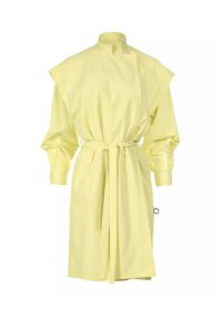 ANIA KUCZYŃSKA - Kanarkowy płaszcz Camomilla Sole. Kolor: żółty. Materiał: bawełna. Długość rękawa: długi rękaw. Długość: długie. Wzór: aplikacja #5