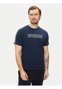 Guess T-Shirt Arlo Z4GI18 J1314 Niebieski Regular Fit. Kolor: niebieski. Materiał: bawełna