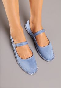 Born2be - Jasnoniebieskie Balerinki Espadryle z Paseczkiem na Sprzączkę Miloritia. Okazja: na co dzień, na spotkanie biznesowe, do pracy, na spacer. Zapięcie: sprzączka. Kolor: niebieski. Wzór: ażurowy. Sezon: lato. Styl: biznesowy, klasyczny, elegancki, casual #3