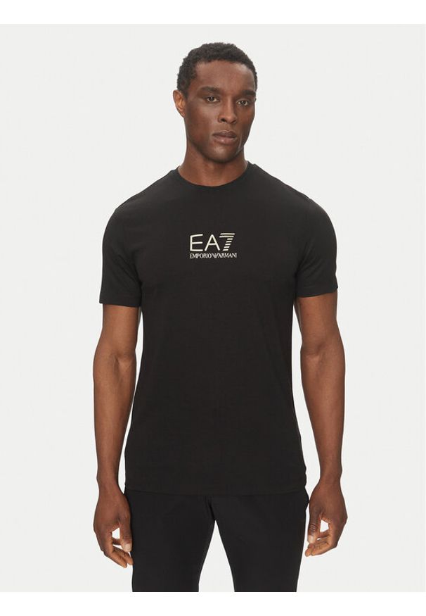 EA7 Emporio Armani T-Shirt 7M000301 AF13739 UC001 Czarny Slim Fit. Kolor: czarny. Materiał: wiskoza