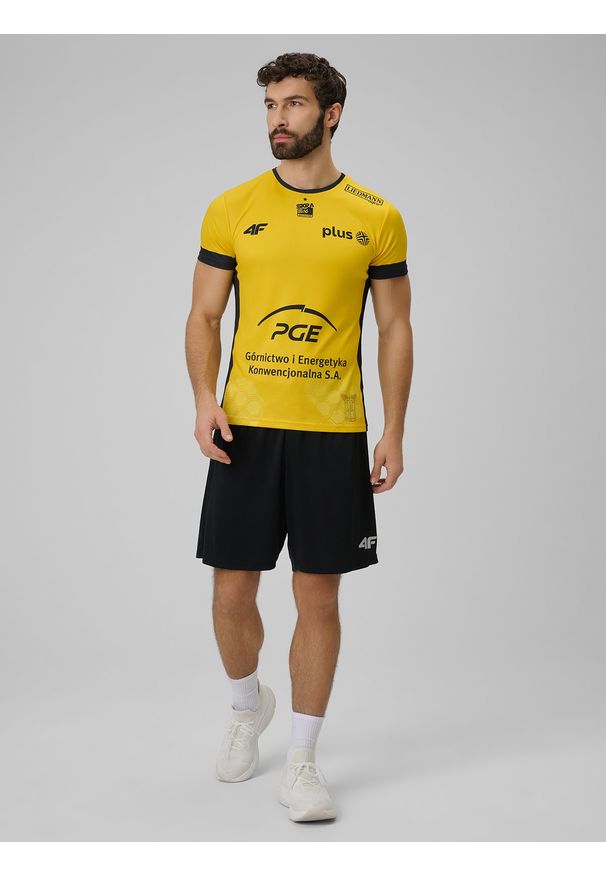 4f - 4F Koszulka meczowa replika domowa z sezonu 2025/26 męska 4F x Skra Bełchatów - żółta M. Okazja: do domu. Kolor: żółty. Materiał: dzianina, materiał. Wzór: nadruk