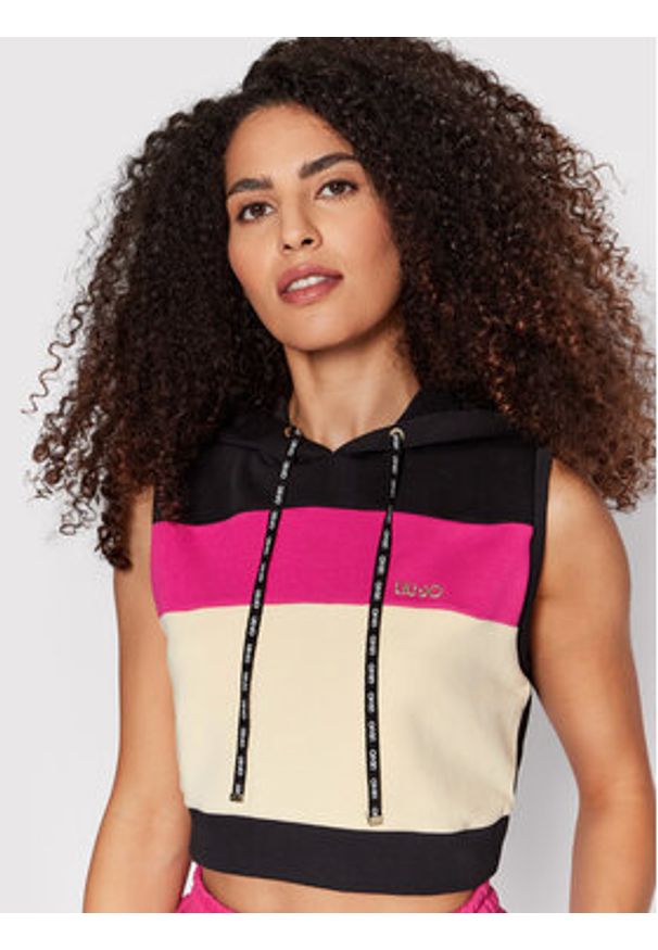 Liu Jo Sport Bluza TA2162 F0870 Kolorowy Regular Fit. Kolor: czarny. Materiał: syntetyk. Wzór: kolorowy. Styl: sportowy