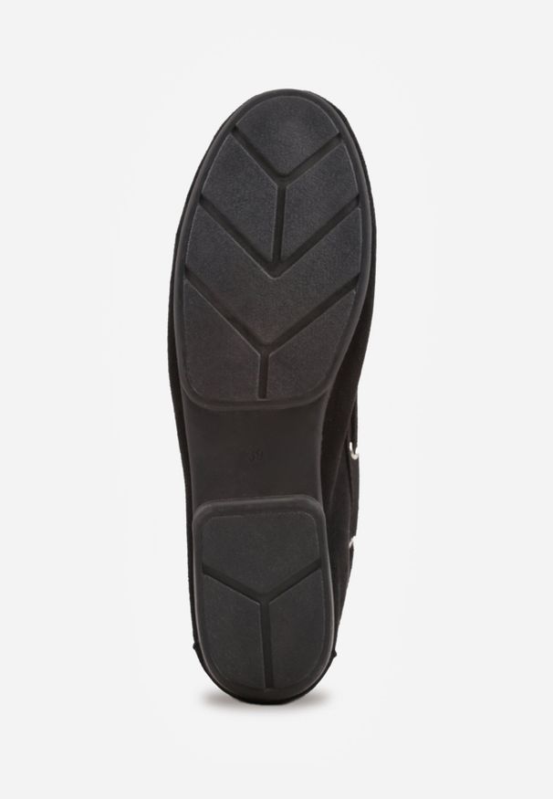 Born2be - Czarne Mokasyny VICES ze Skórzaną Wkładką Ozdobione Wiązaniem Pireronei. Nosek buta: okrągły. Zapięcie: sznurówki. Kolor: czarny. Materiał: skóra. Wzór: aplikacja. Obcas: na obcasie. Styl: klasyczny. Wysokość obcasa: niski