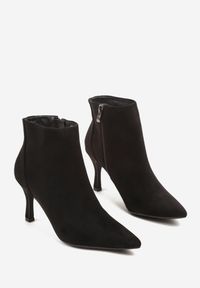 Renee - Czarne Botki na Szpilce w Klasycznym Stylu Latariela. Okazja: na co dzień. Kolor: czarny. Materiał: jeans. Sezon: jesień. Obcas: na szpilce. Styl: klasyczny #3