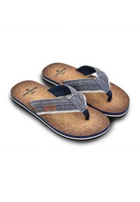 BRASILERAS - Klapki plażowe Człowiek Brasileras Palec Niebieski gumową podeszwą. Okazja: na plażę. Kolor: niebieski. Materiał: guma. Styl: sportowy #1