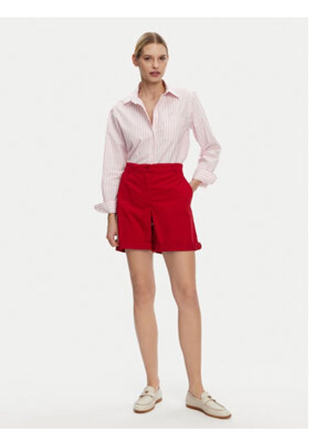 TOMMY HILFIGER - Tommy Hilfiger Szorty materiałowe WW0WW42457 Czerwony Regular Fit. Kolor: czerwony. Materiał: bawełna