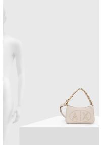 Armani Exchange torebka kolor beżowy. Kolor: beżowy. Rodzaj torebki: na ramię #4