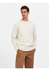 Selected Homme Sweter Rai 16086699 Beżowy Regular Fit. Kolor: beżowy. Materiał: syntetyk #1