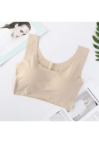 Intica - Biustonosz bezszwowy push-up z usztywnieniem Haruko. Kolor: beżowy. Materiał: materiał. Rodzaj stanika: push-up