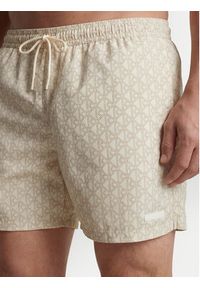 Calvin Klein Swimwear Szorty kąpielowe LV00N61027 Écru. Kolor: kremowy. Materiał: syntetyk #2