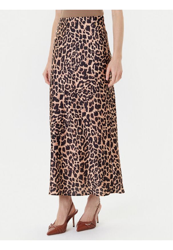 Guess Spódnica midi W5YD55 WF1T2 Brązowy Regular Fit. Kolor: brązowy. Materiał: syntetyk