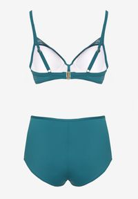Renee - Ciemnozielone Bikini Biustonosz Zdobiony Aplikacją i Majtki Typu Figi Iffirelle. Kolor: zielony. Wzór: aplikacja #5