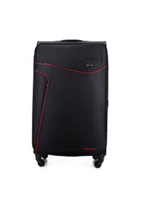 Duża walizka miękka XL Solier STL1651 czarno-czerwona. Kolor: wielokolorowy, czarny, czerwony. Materiał: materiał