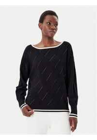 Liu Jo Sport Sweter TF5206 MS63L Czarny Regular Fit. Kolor: czarny. Materiał: syntetyk, wiskoza. Styl: sportowy